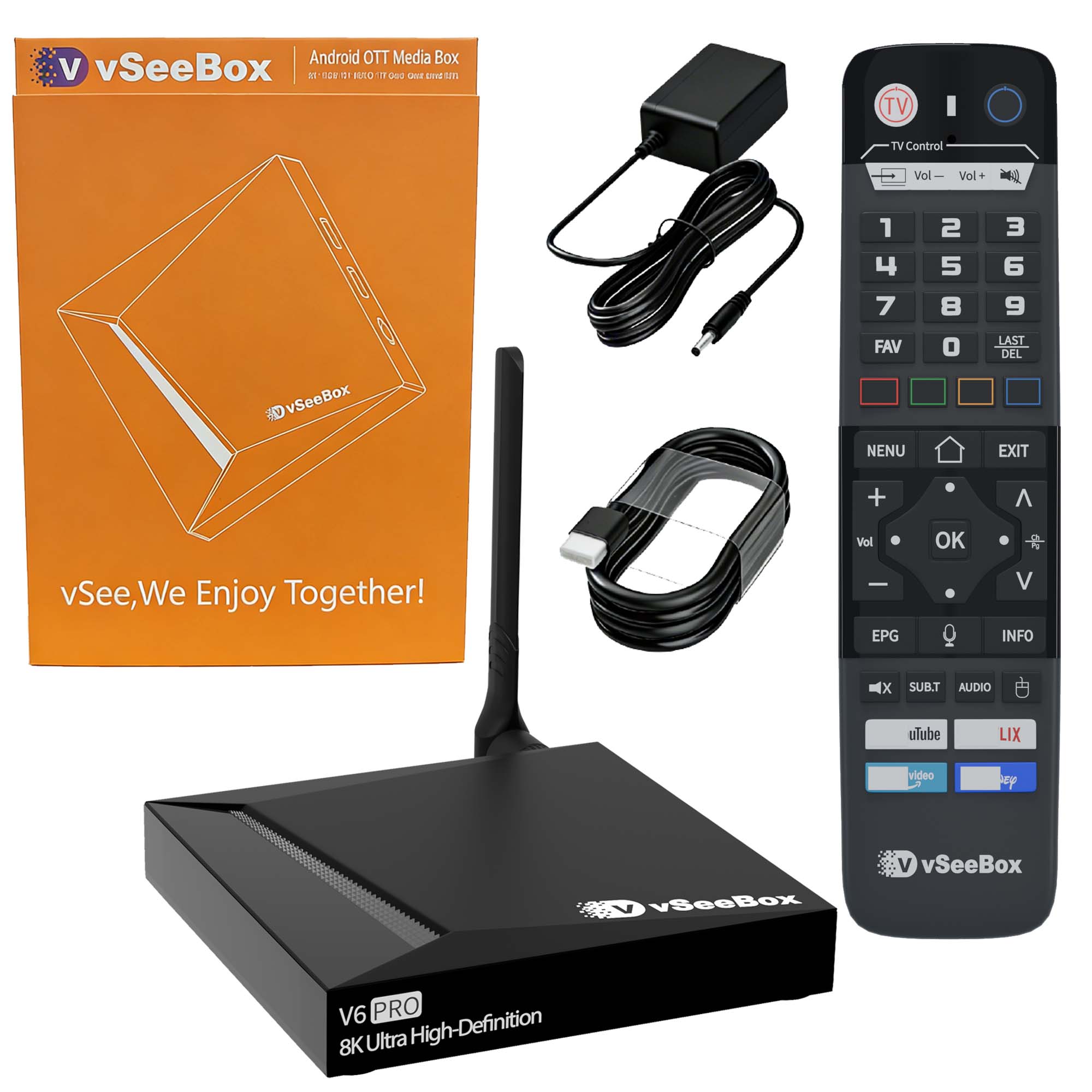 Khadas Vim4 8Gb - VSeeBox V6 Pro 2026 最新版、4GB RAM+32GBストレージ、ペアレンタルコントロール機能搭載