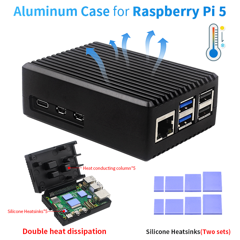 Raspberry Pi 5 アルミニウム合金ケース 金属シ - Radxa Rock 5B 16Gb のレビューと価格